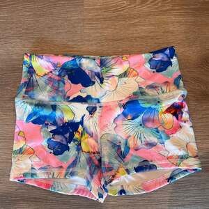 FLEO Mermaid Floral Power High-Rise Athletic Shorts